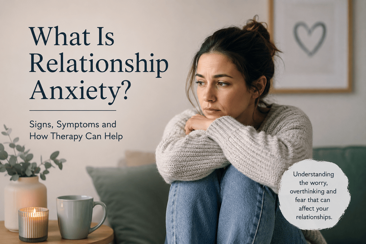 Woman experiencing relationship anxiety and overthinking in a romantic relationship