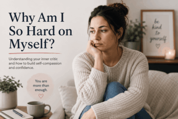 Woman reflecting on self-criticism and low self-worth